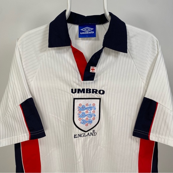 Original Umbro England Football Shirt 1998 Home Rare White Large - Picture 6 of 16